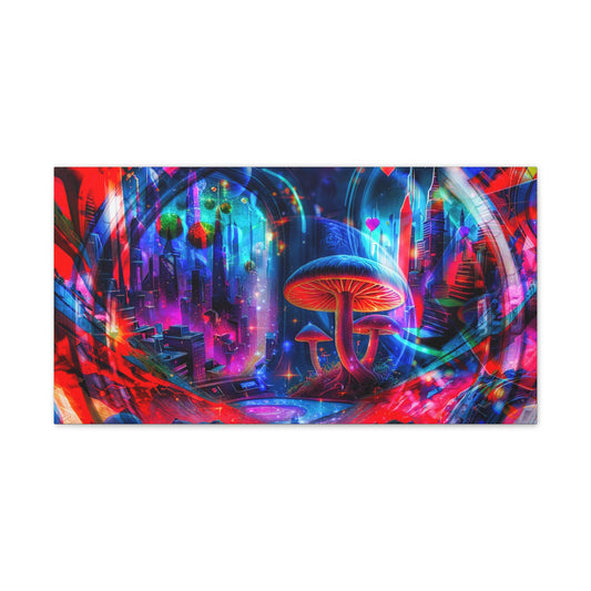 Neon Spore City – Digital Canvas Print by Callahan Indovina