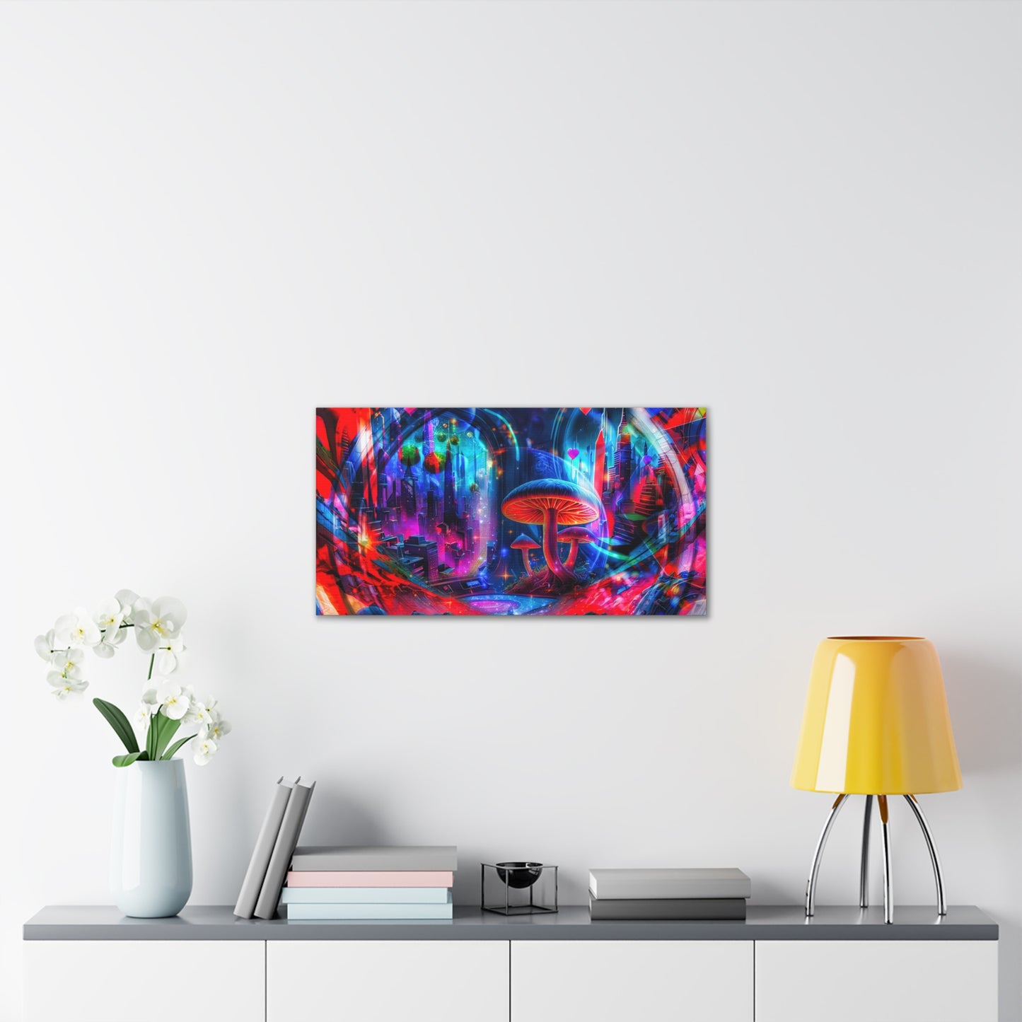 Neon Spore City – Digital Canvas Print by Callahan Indovina