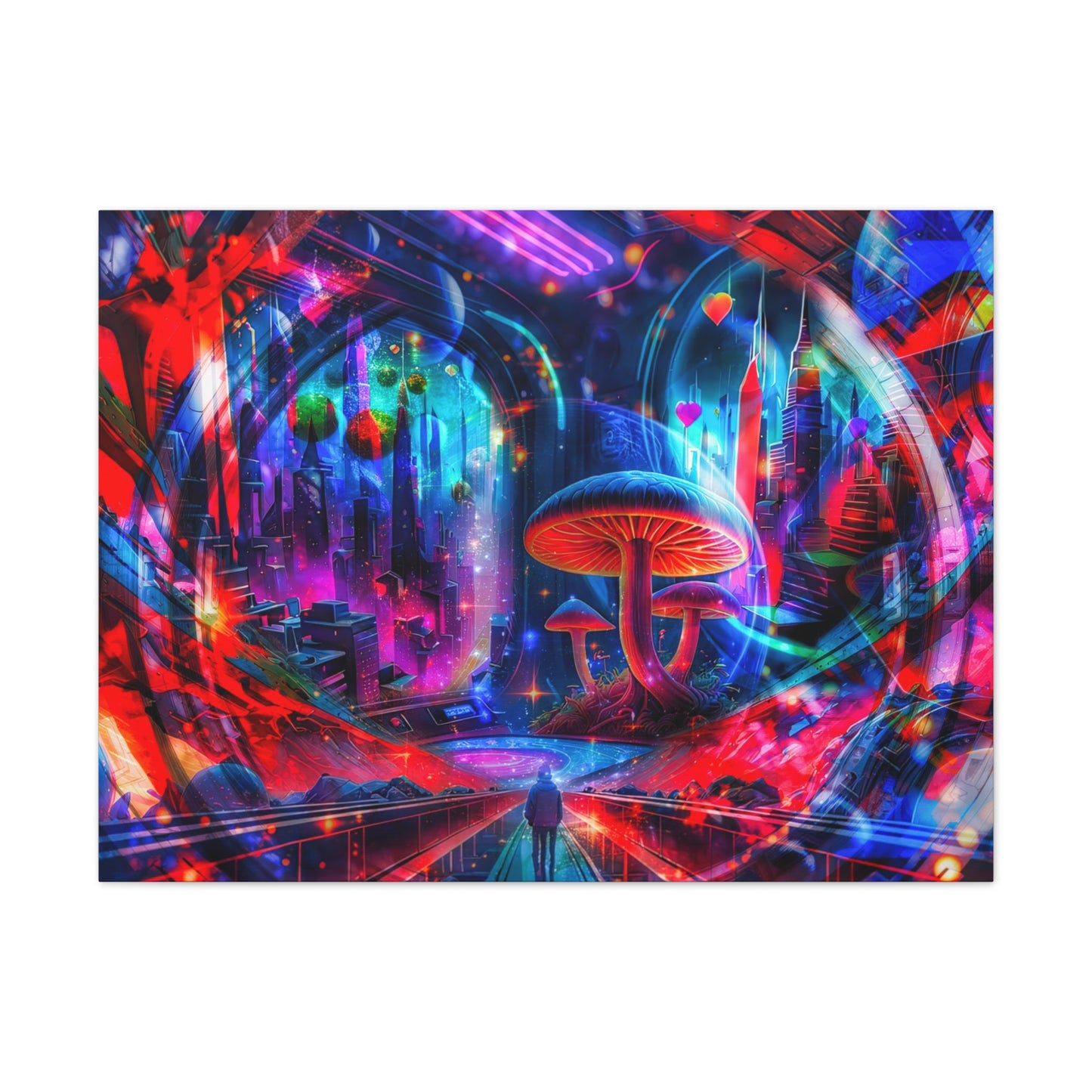 Neon Spore City – Digital Canvas Print by Callahan Indovina
