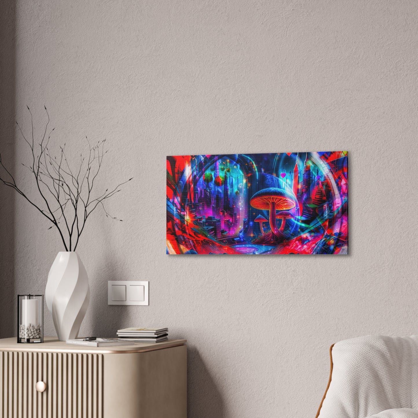 Neon Spore City – Digital Canvas Print by Callahan Indovina