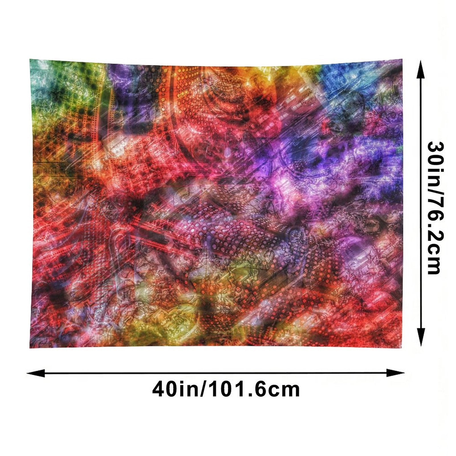 Scarlet Weave psychedelic tapestry, dense layered crimson and violet with scale and textile textures folded together