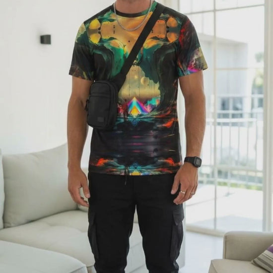 Prism Gate t-shirt motion video featuring colorful psychedelic pattern