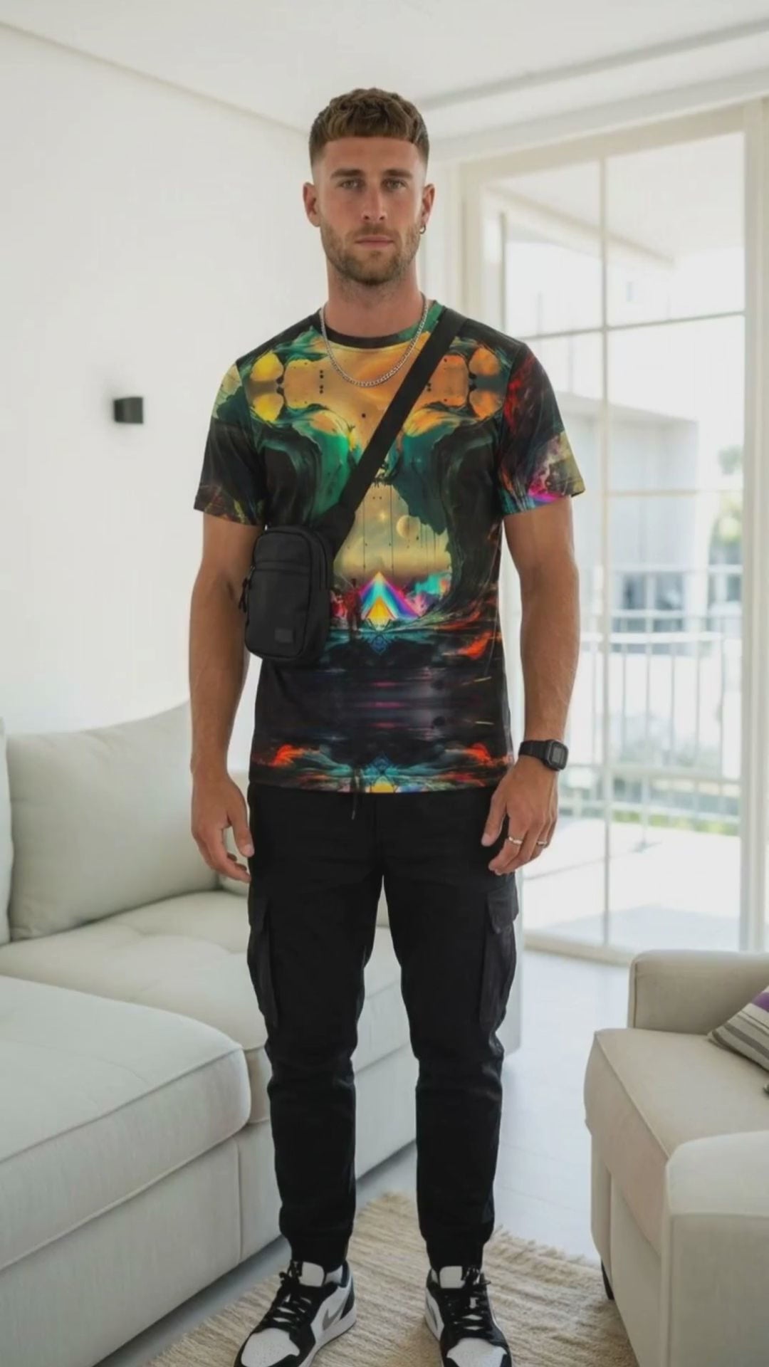 Prism Gate t-shirt motion video featuring colorful psychedelic pattern